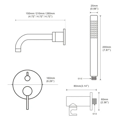 Mitigeur de bain thermostatique encastré noir