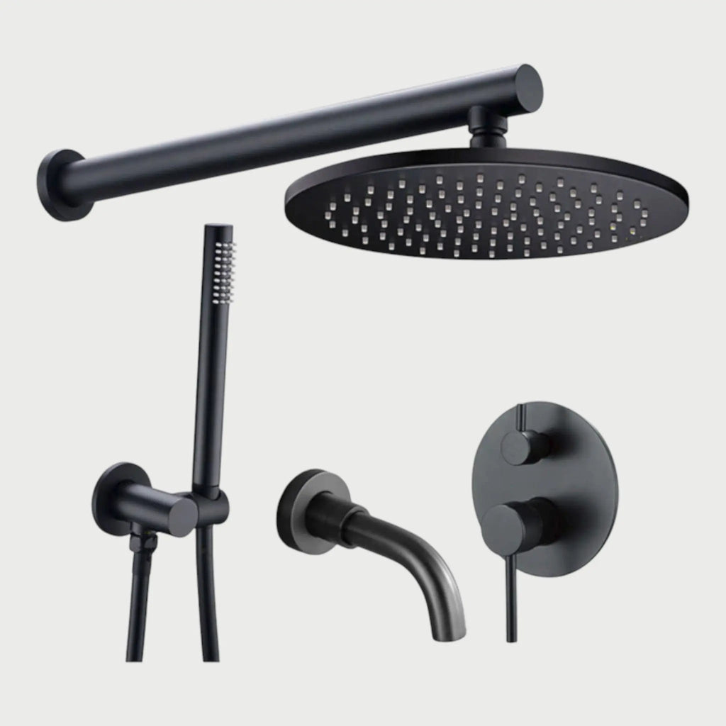 Composition bain-douche thermostatique encastrée noir