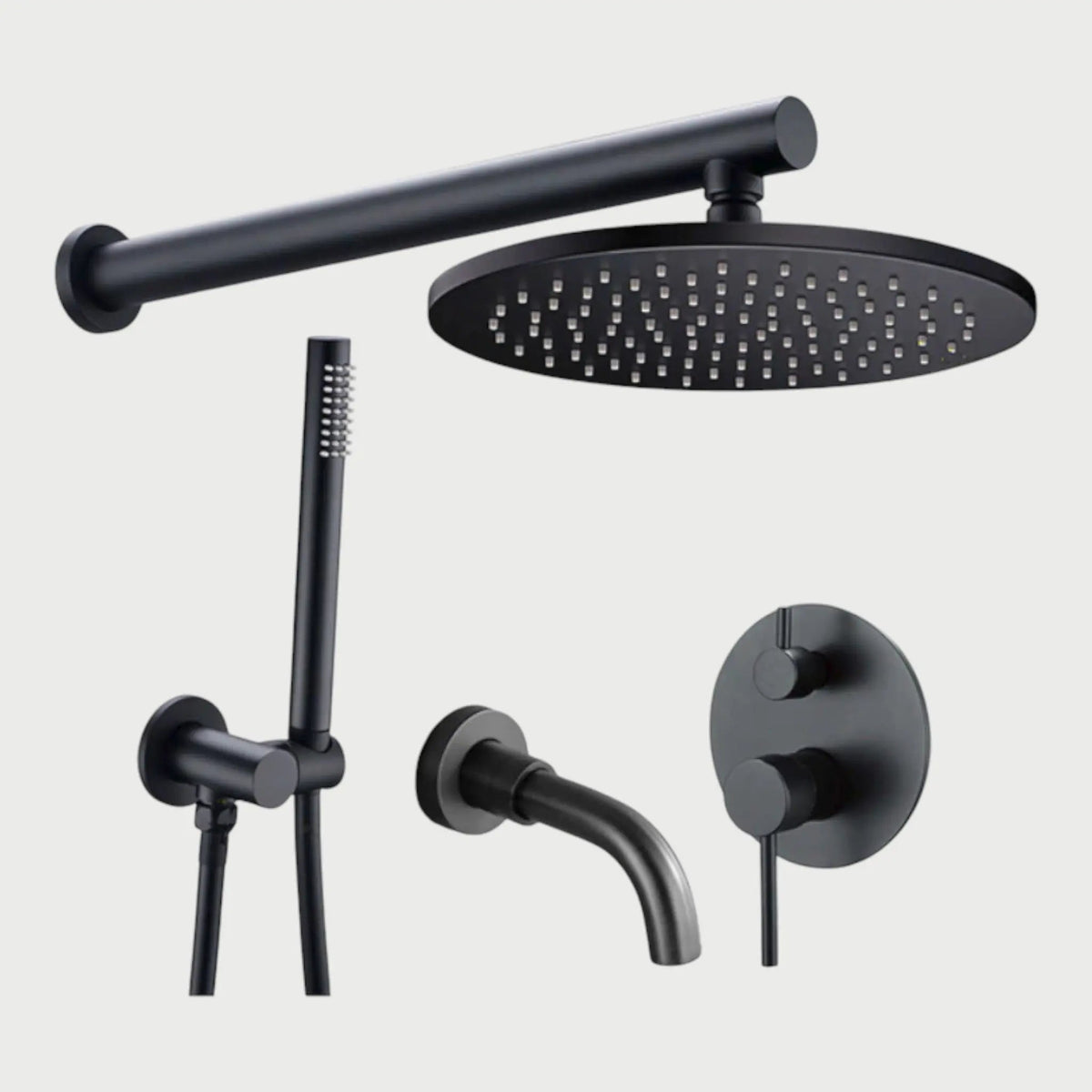 Composition bain-douche thermostatique encastrée noir