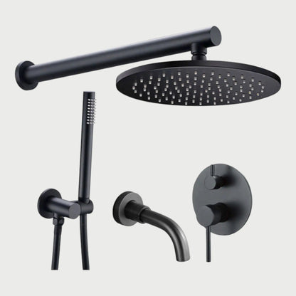 Composition bain-douche thermostatique encastrée noir