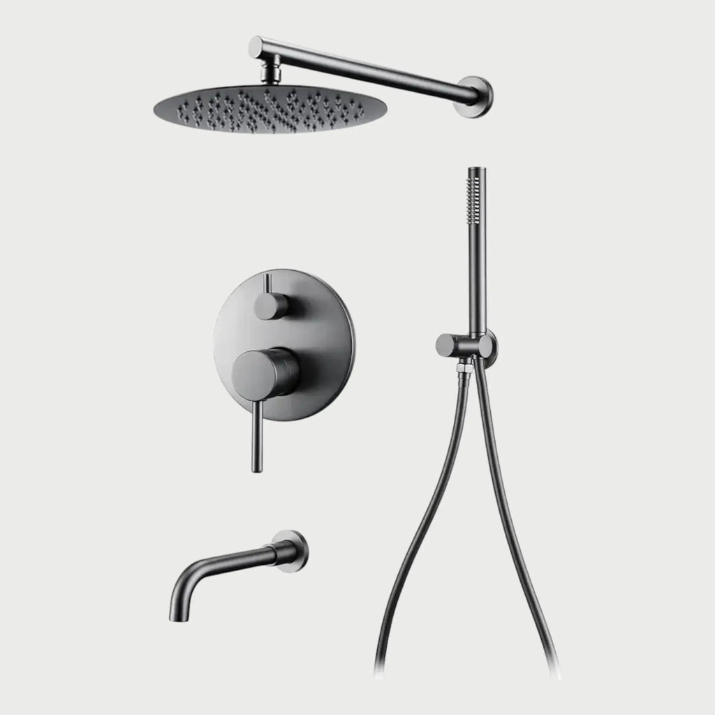Composition bain-douche thermostatique encastrée anthracite