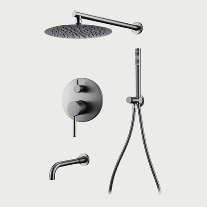 Composition bain-douche thermostatique encastrée anthracite