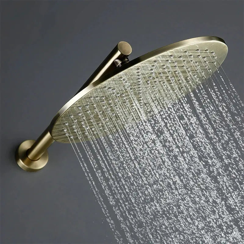 Composition bain-douche thermostatique encastrée or brossé