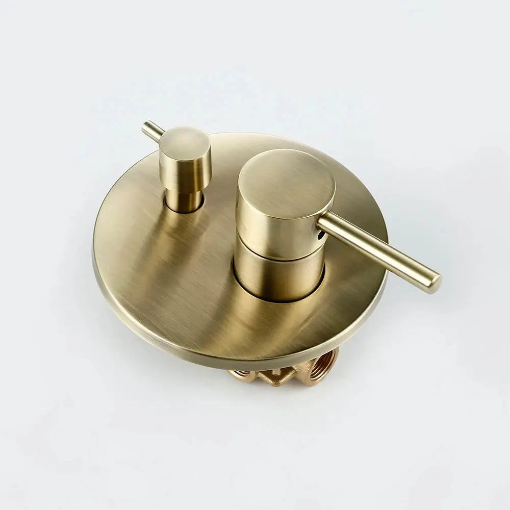 Composition bain-douche thermostatique encastrée or brossé
