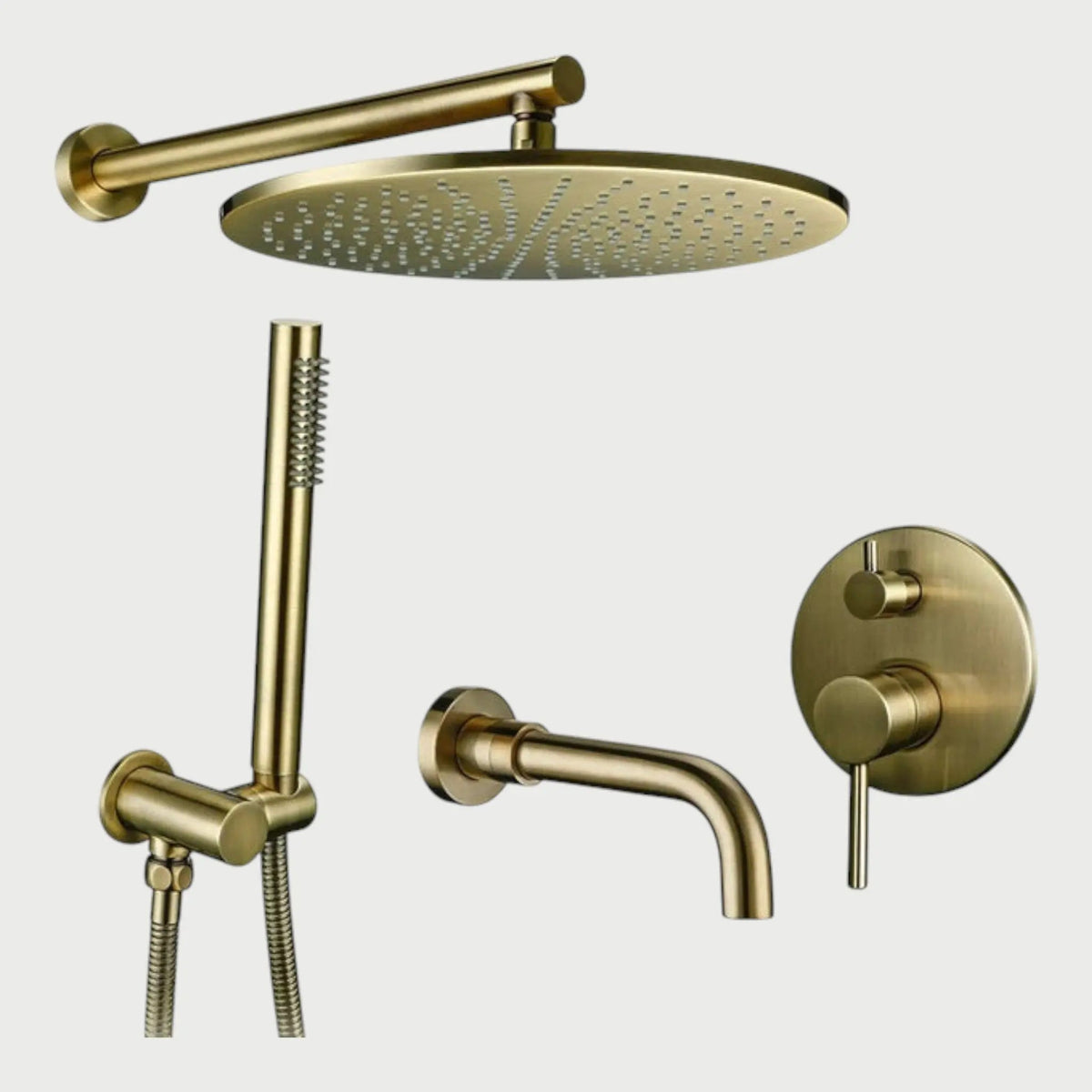 Composition bain-douche thermostatique encastrée or brossé