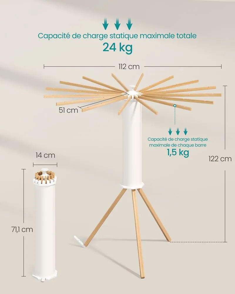 Wäscheständer Dreibein klappbar – Naturholz-Design 30 kg