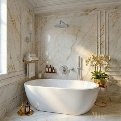 Composition bain-douche thermostatique encastrée chrome
