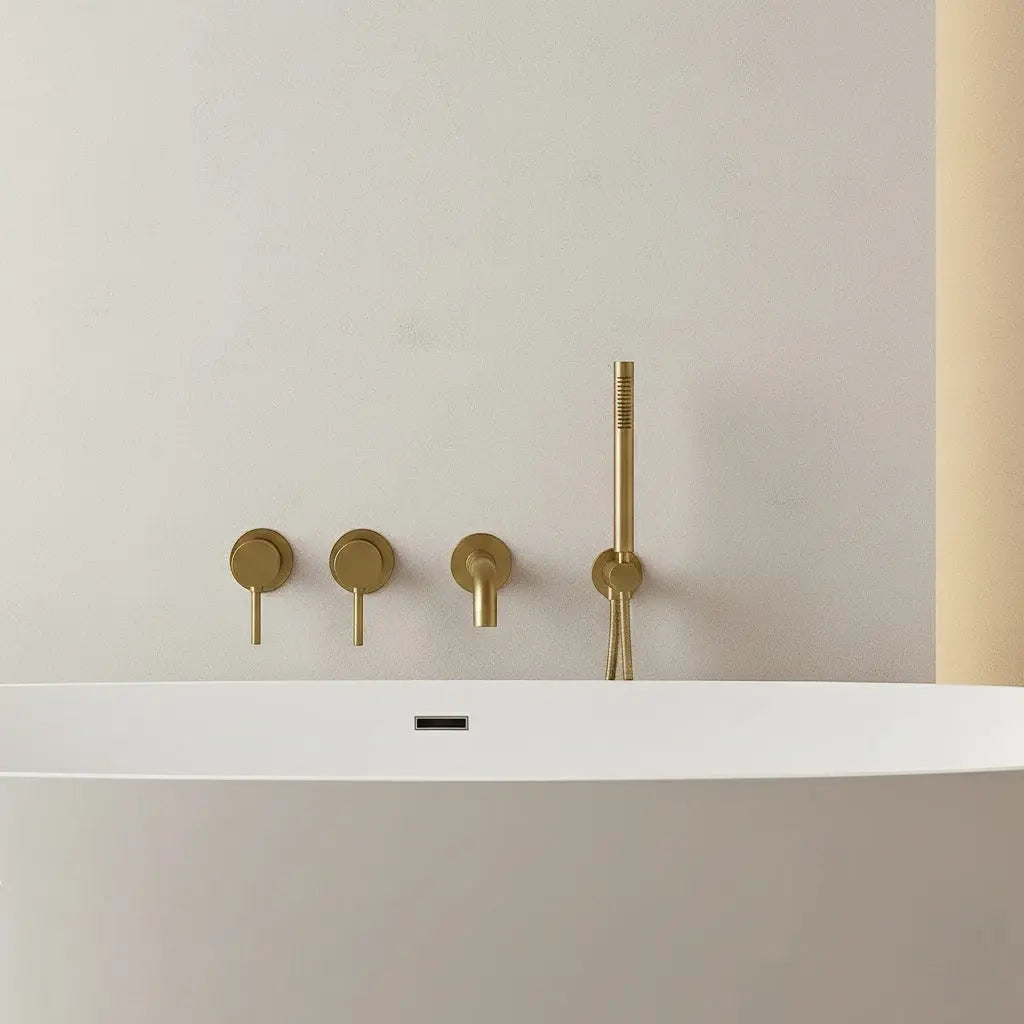 Pack mitigeur de bain à encastrer or brossé