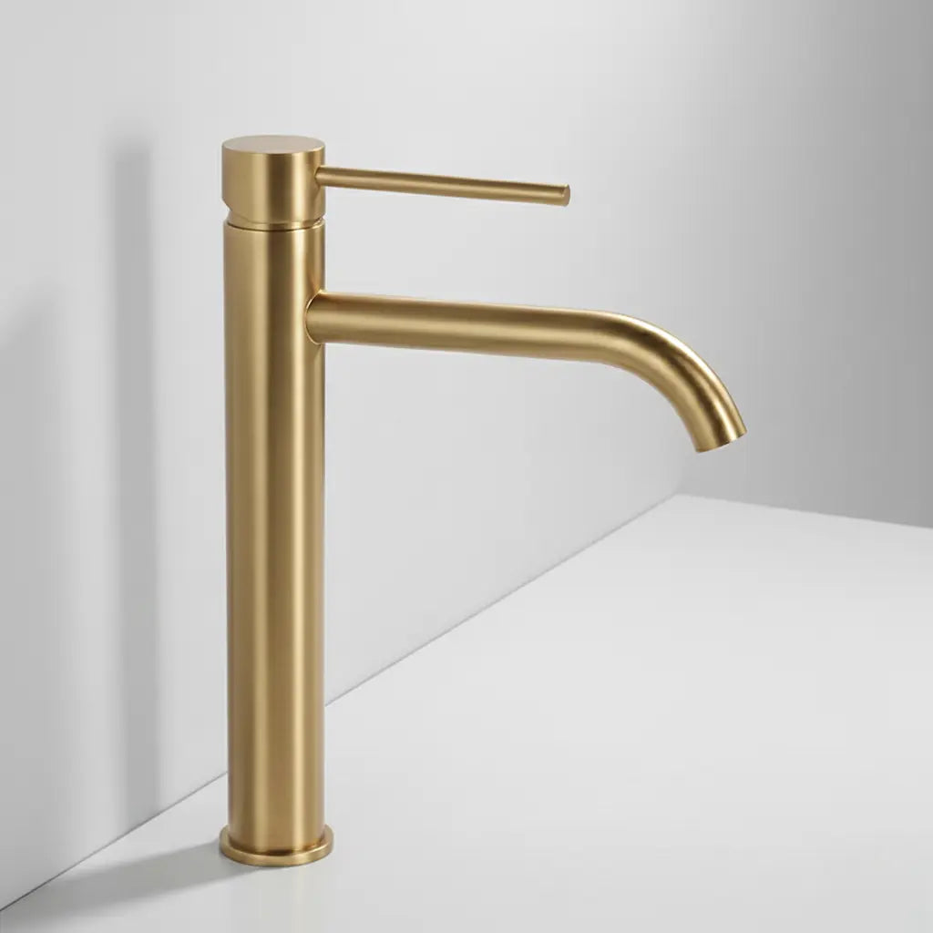 Mitigeur de lavabo haut or brossé
