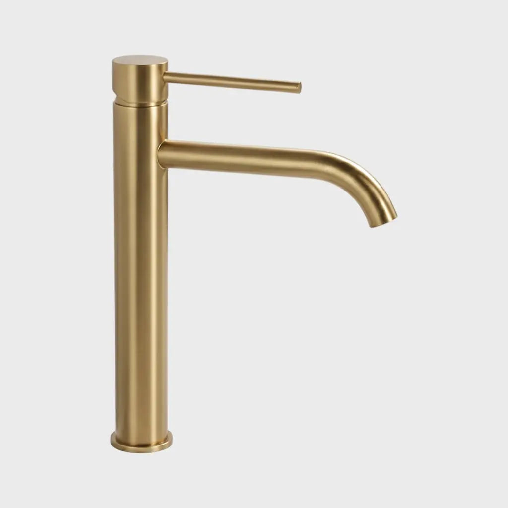 Mitigeur de lavabo haut or brossé