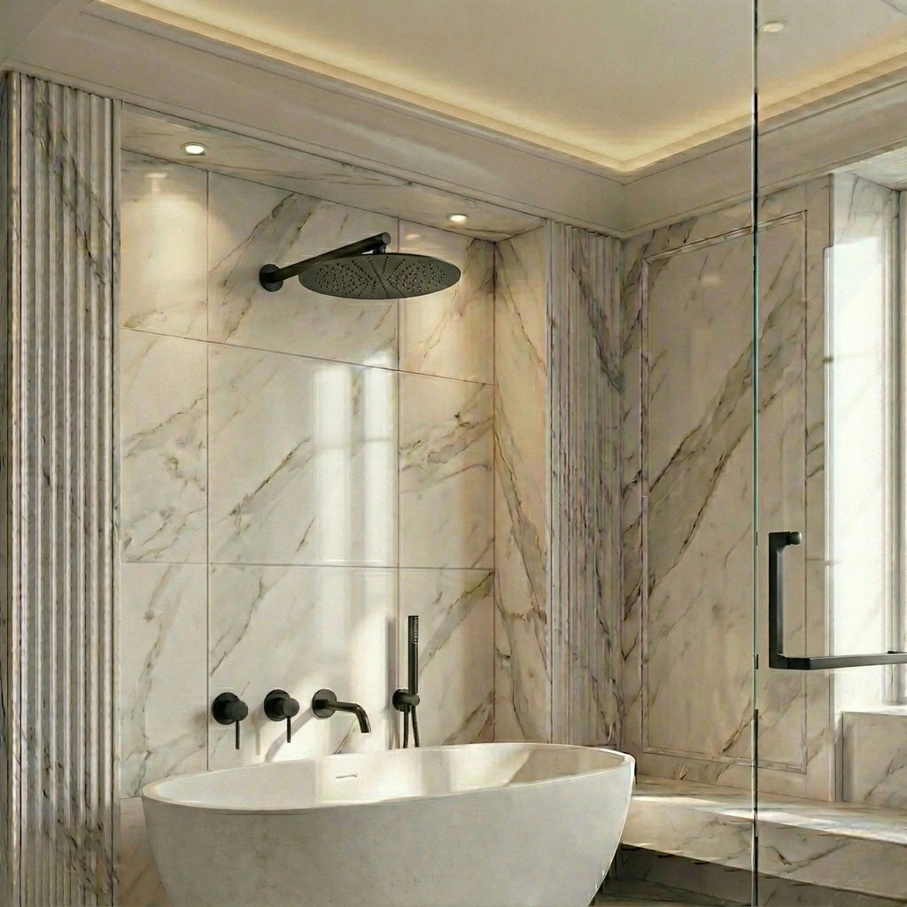 Kit de douche-bain encastré noir