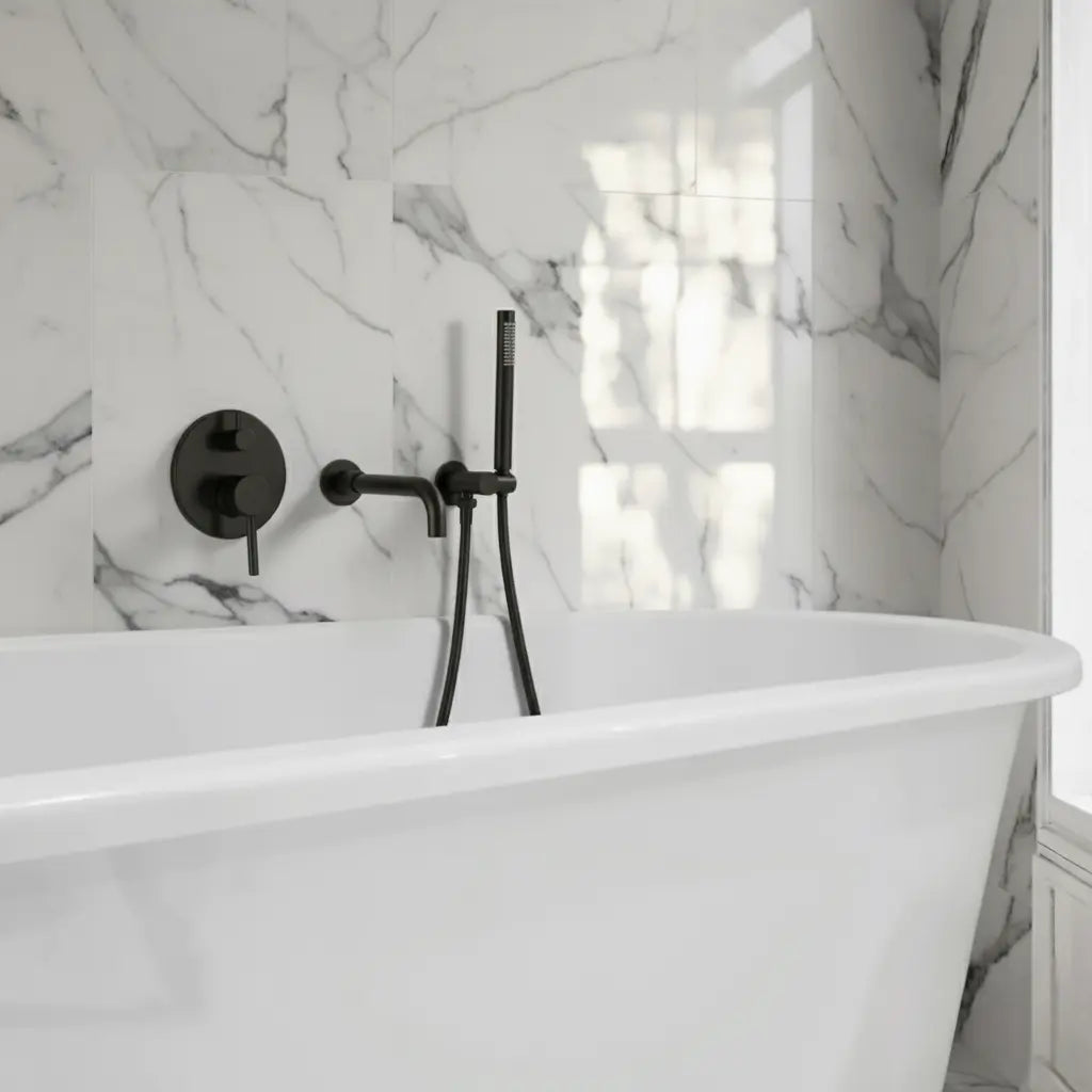 Mitigeur de bain thermostatique encastré noir