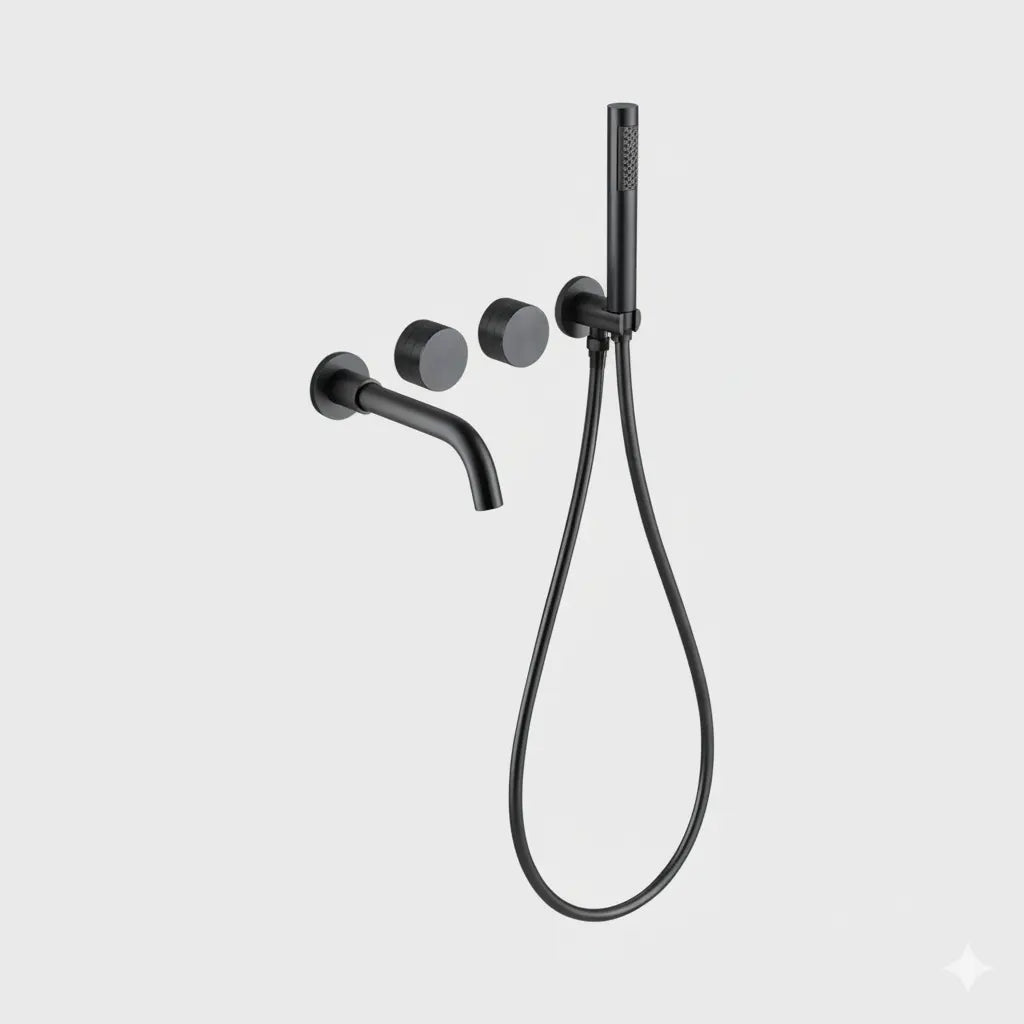 Mitigeur de baignoire encastré avec douchette anthracite