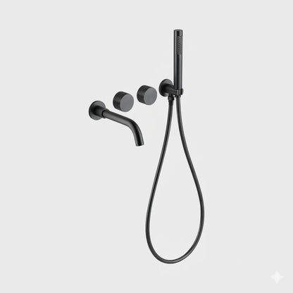 Mitigeur de baignoire encastré avec douchette anthracite