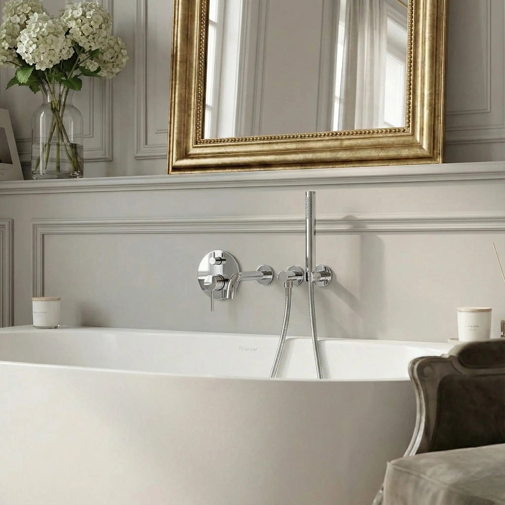 Mitigeur de bain thermostatique encastré chrome