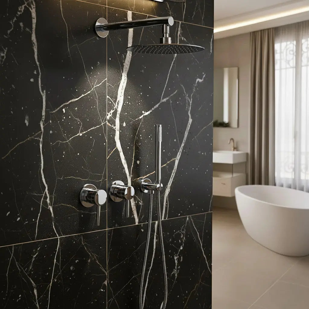 Composition de Douche encastré chrome