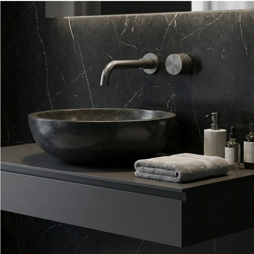 Robinet de lavabo encastré anthracite