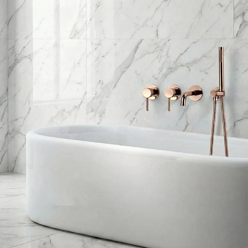 Pack mitigeur de bain à encastrer or rose