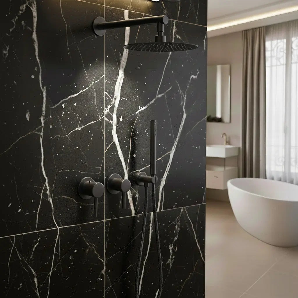 Composition de Douche encastré anthracite