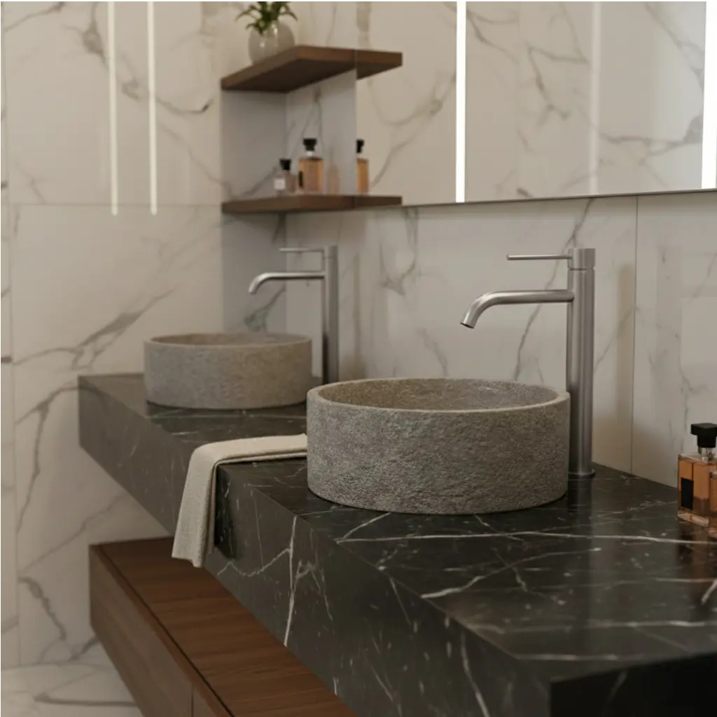 Mitigeur de lavabo haut inox