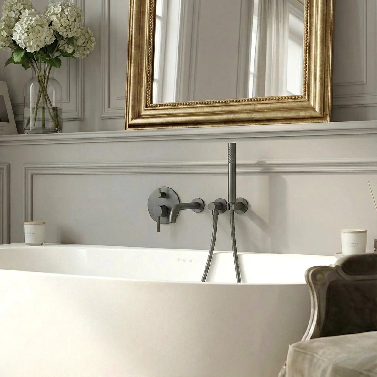 Mitigeur de bain thermostatique encastré anthracite