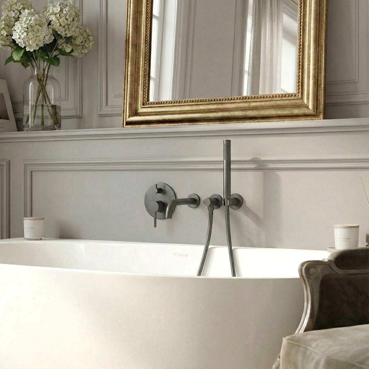 Mitigeur de bain thermostatique encastré anthracite