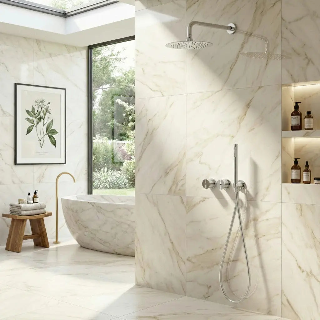 Composition de Douche encastré chrome