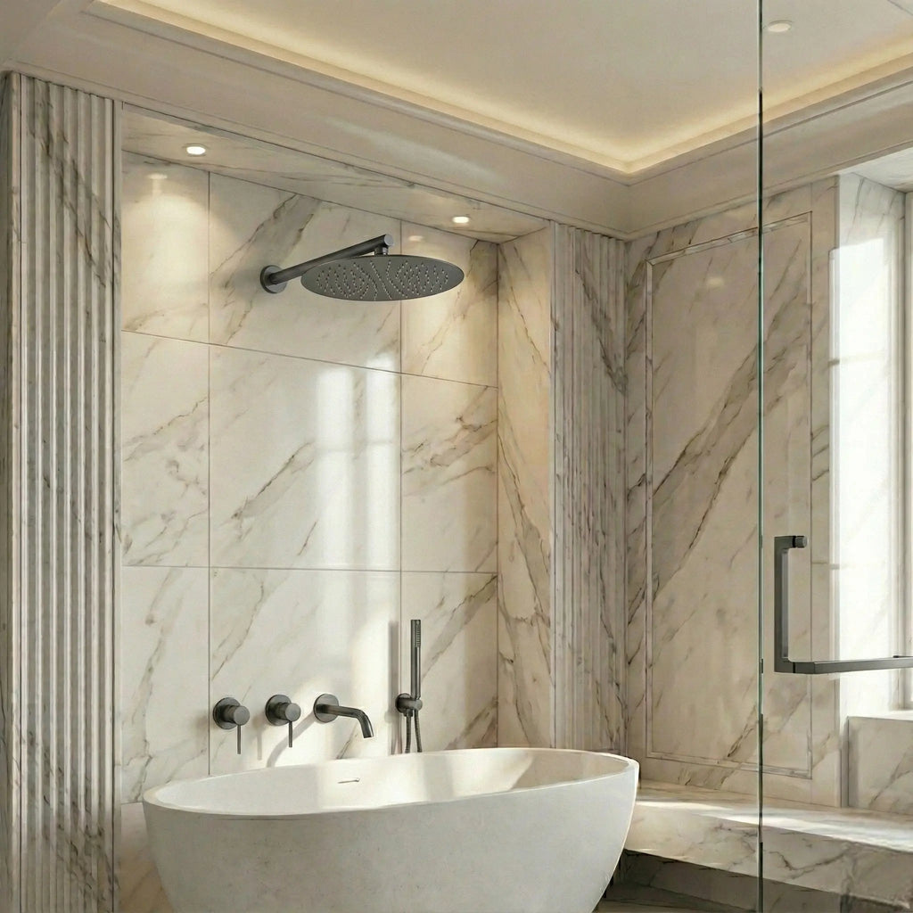 Kit de douche-bain encastré anthracite