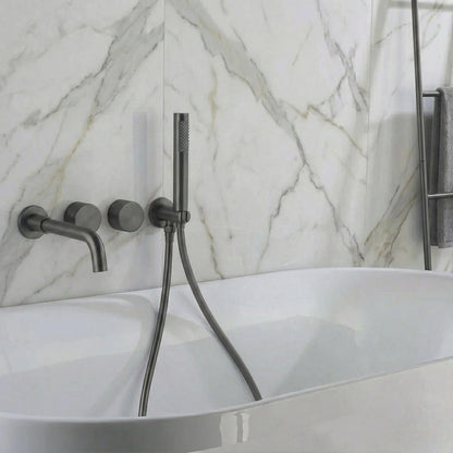 Mitigeur de baignoire encastré avec douchette anthracite