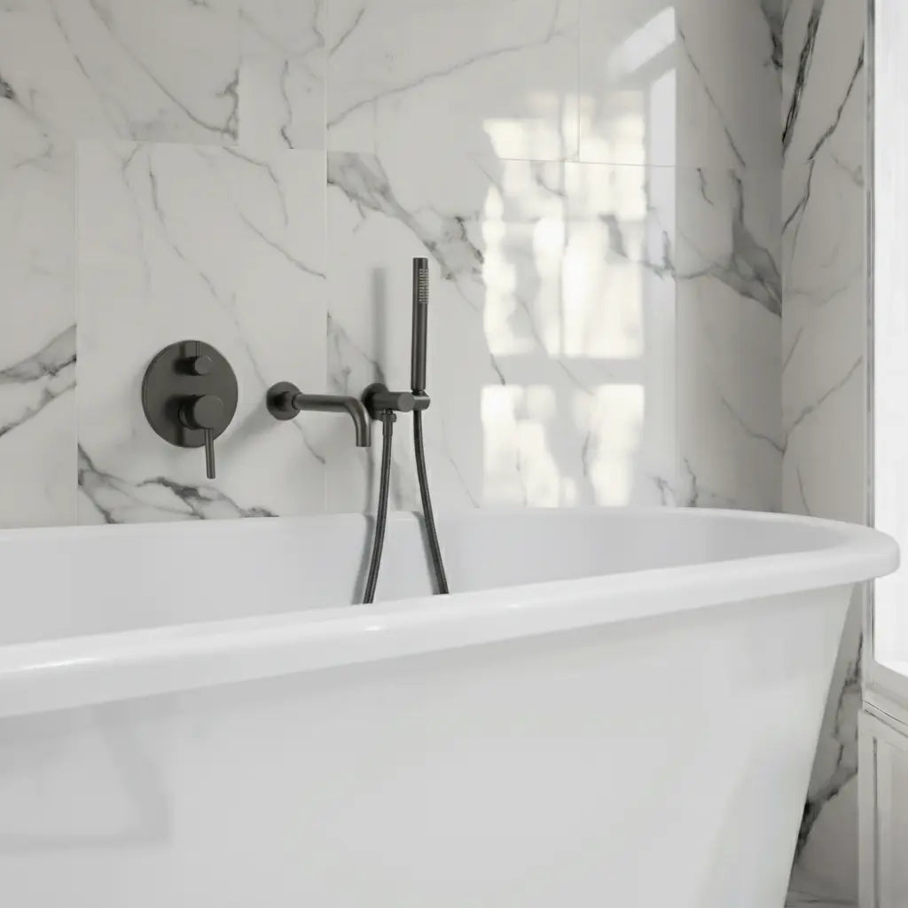 Mitigeur de bain thermostatique encastré anthracite