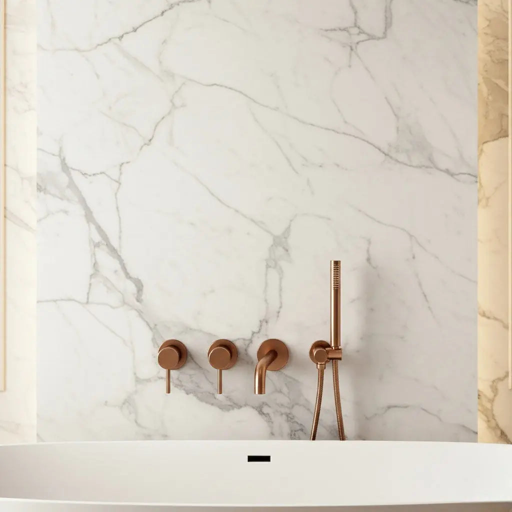 Pack mitigeur de bain à encastrer or rose