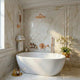 Composition bain-douche thermostatique encastrée or rose