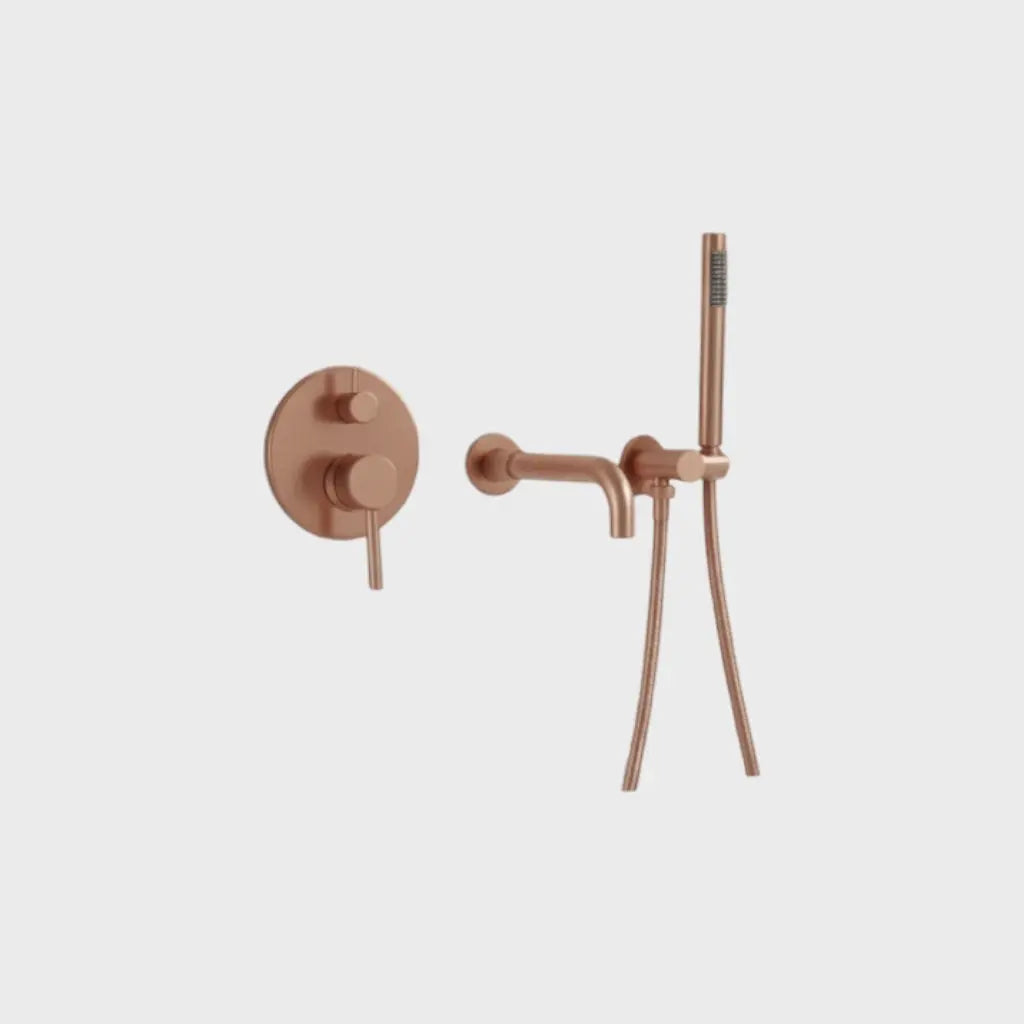 Mitigeur de bain thermostatique encastré or rose