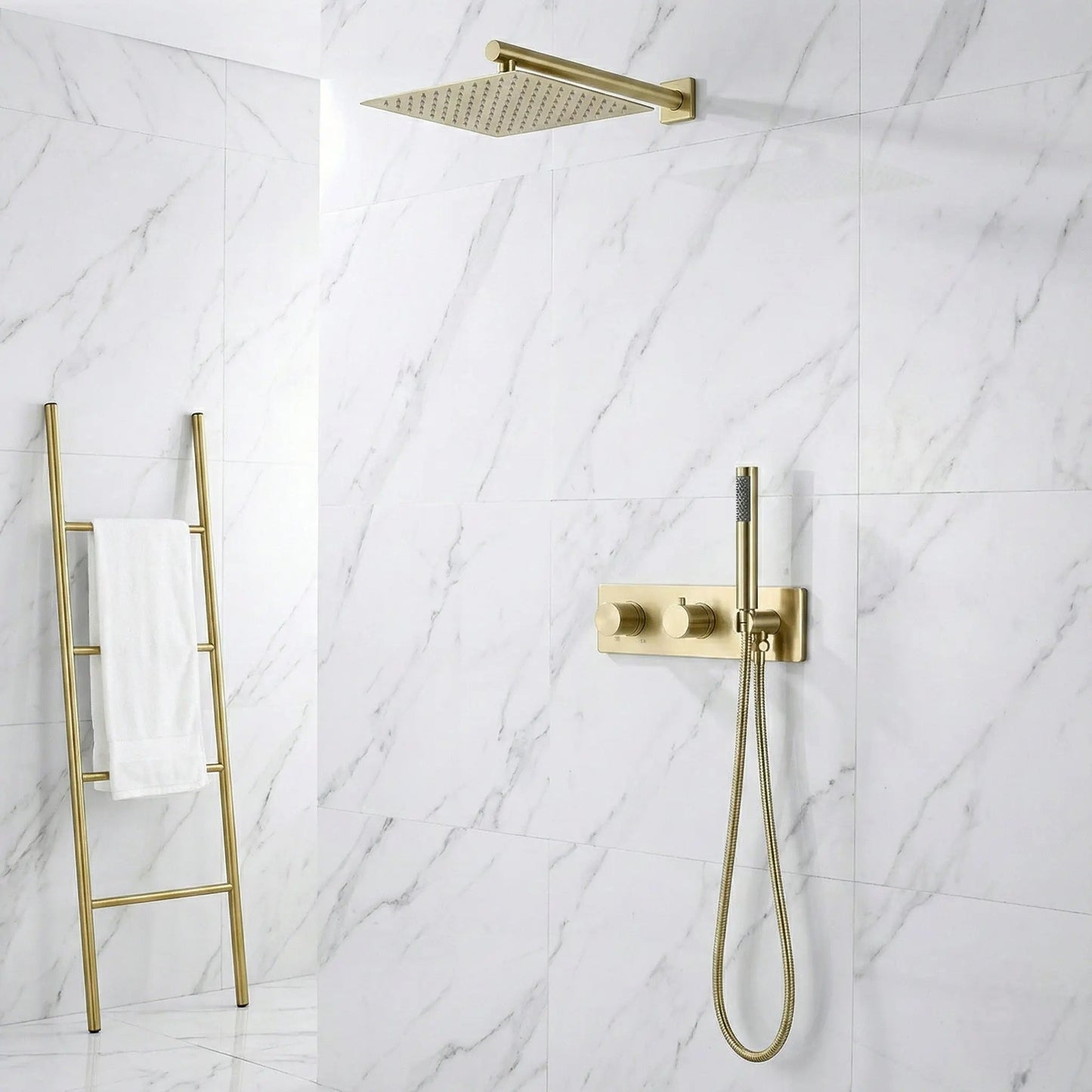 Ensemble de Douche encastré or brossé