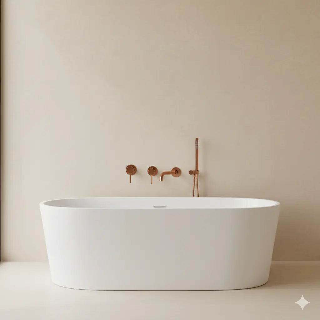 Pack mitigeur de bain à encastrer or rose