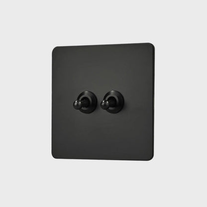 interrupteur va-et-vient double noir mat