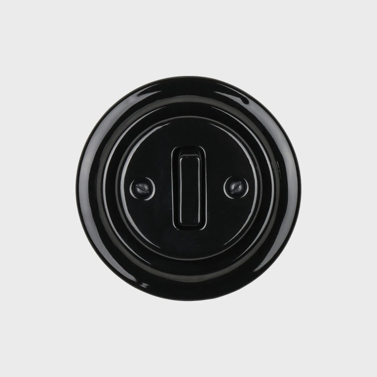 interrupteur rond rond simple céramique noire