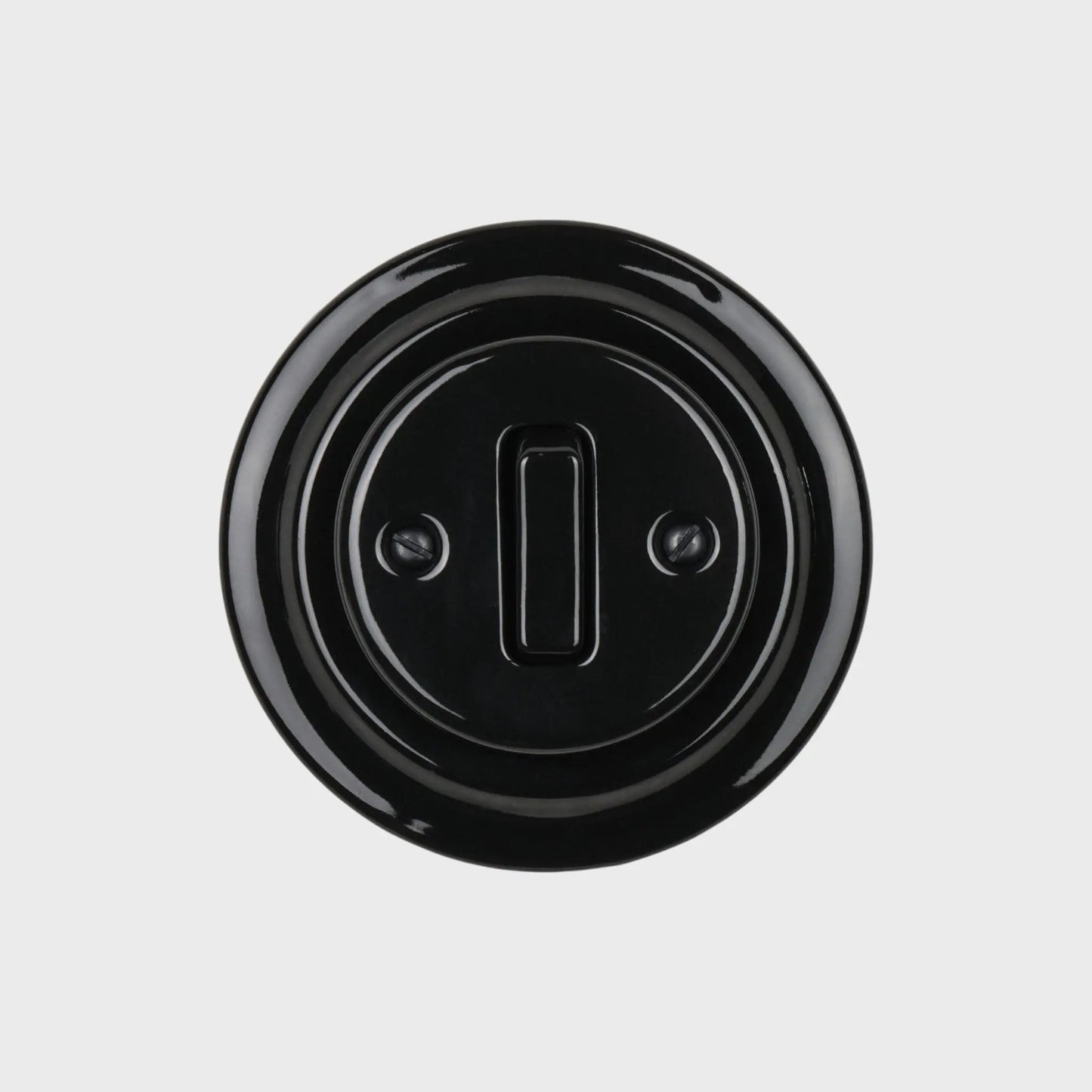 interrupteur rond rond simple céramique noire