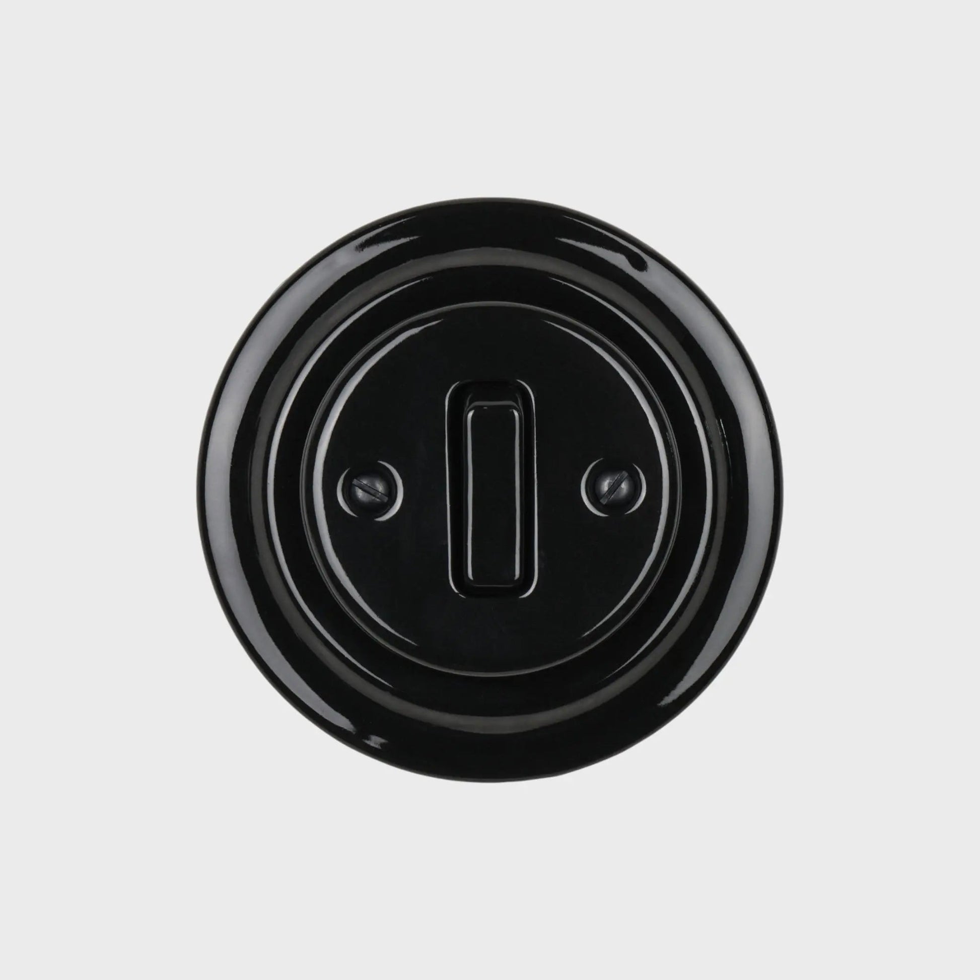 interrupteur rond rond simple céramique noire