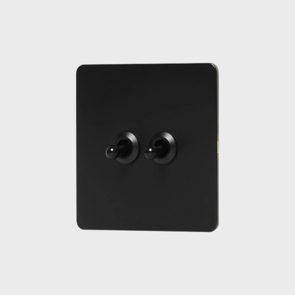 interrupteur va-et-vient double noir mat