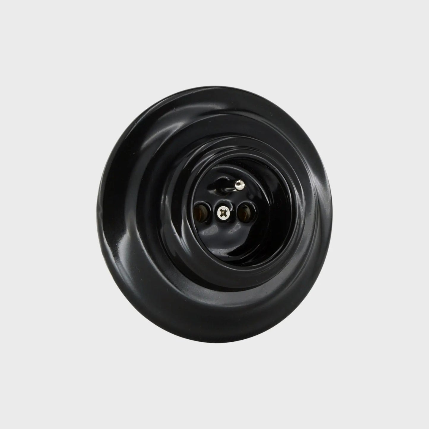 prise de courant rond simple céramique noire