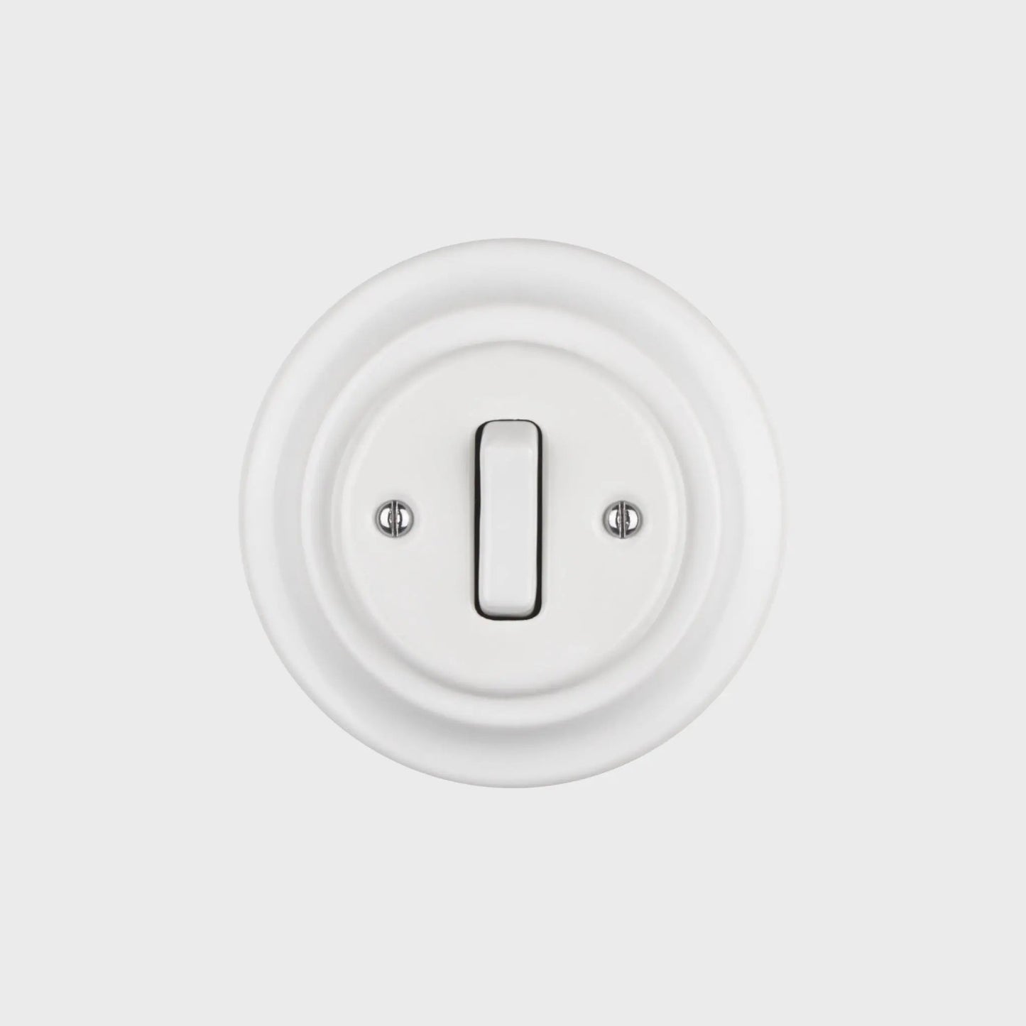 interrupteur rond rond simple céramique blanche