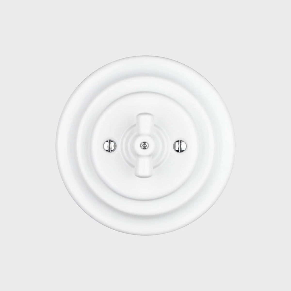 interrupteur rotatif simple céramique blanche