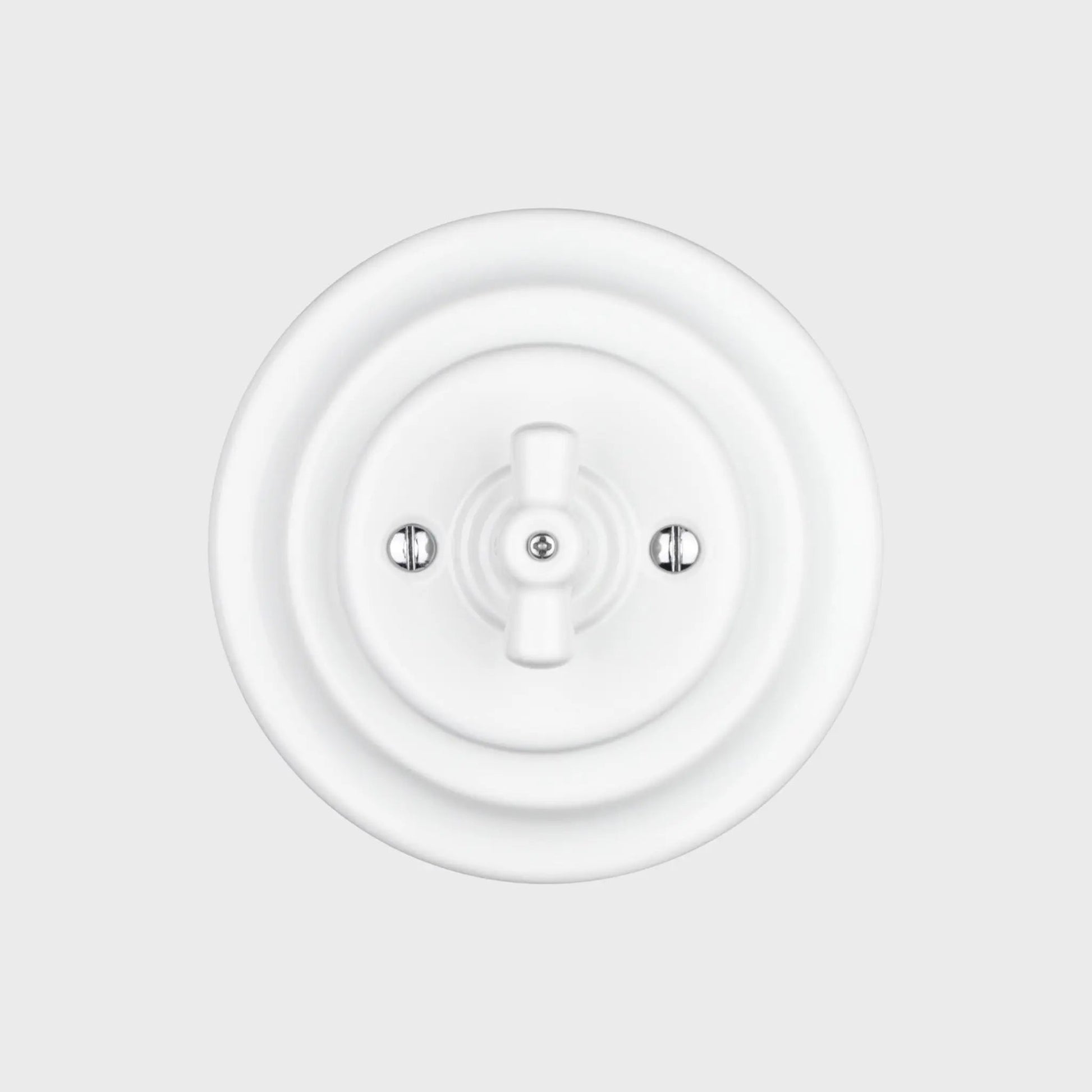 interrupteur rotatif simple céramique blanche