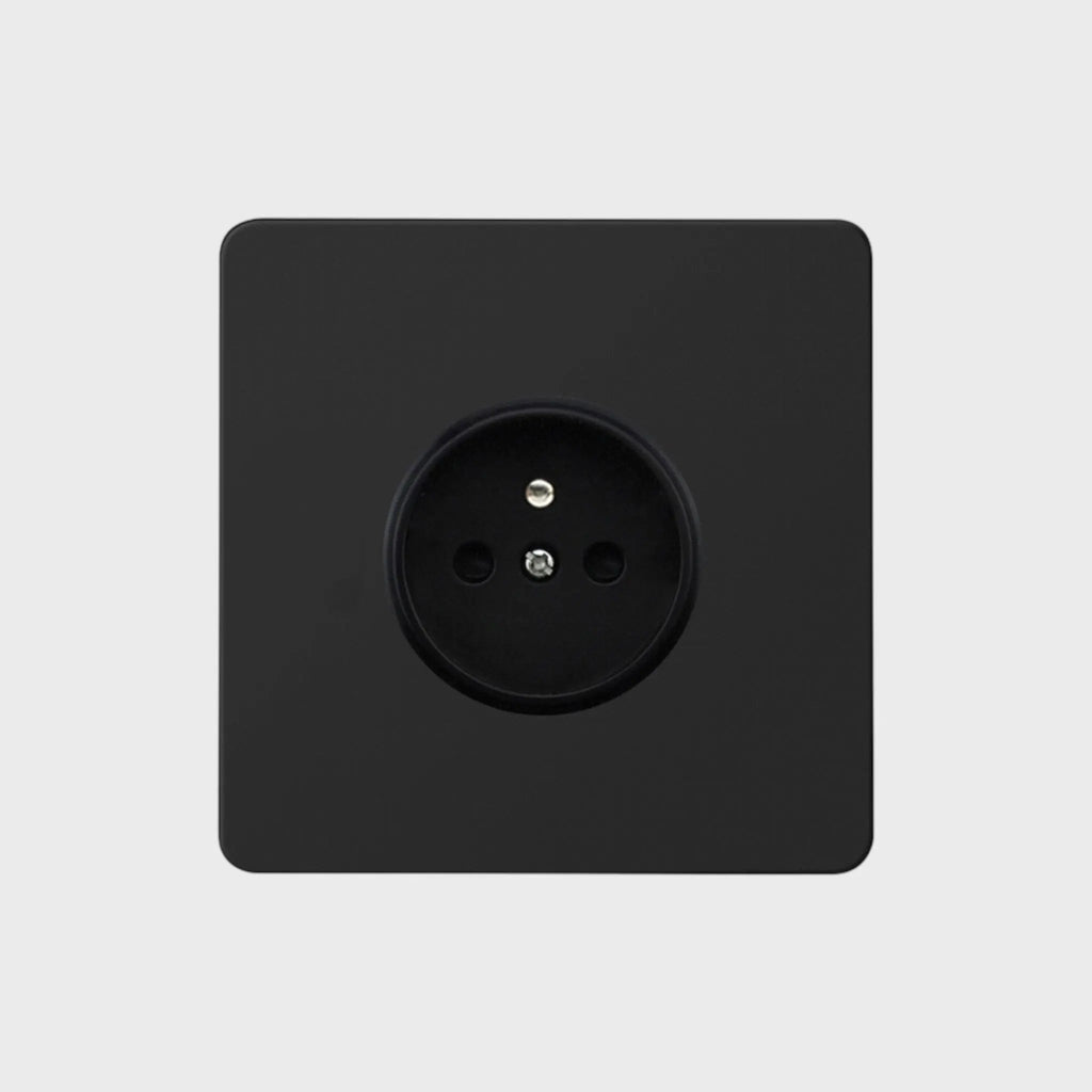 prise de courant simple noir mat