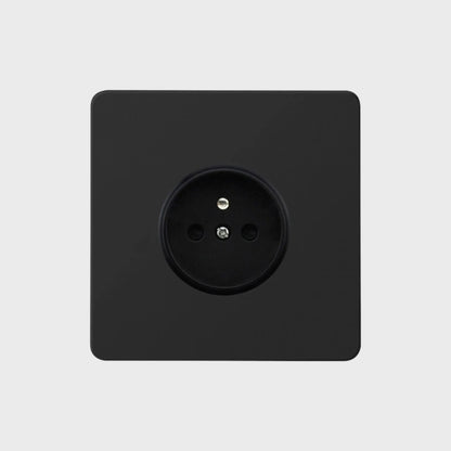 prise de courant simple noir mat