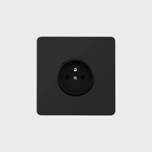 prise de courant simple noir mat
