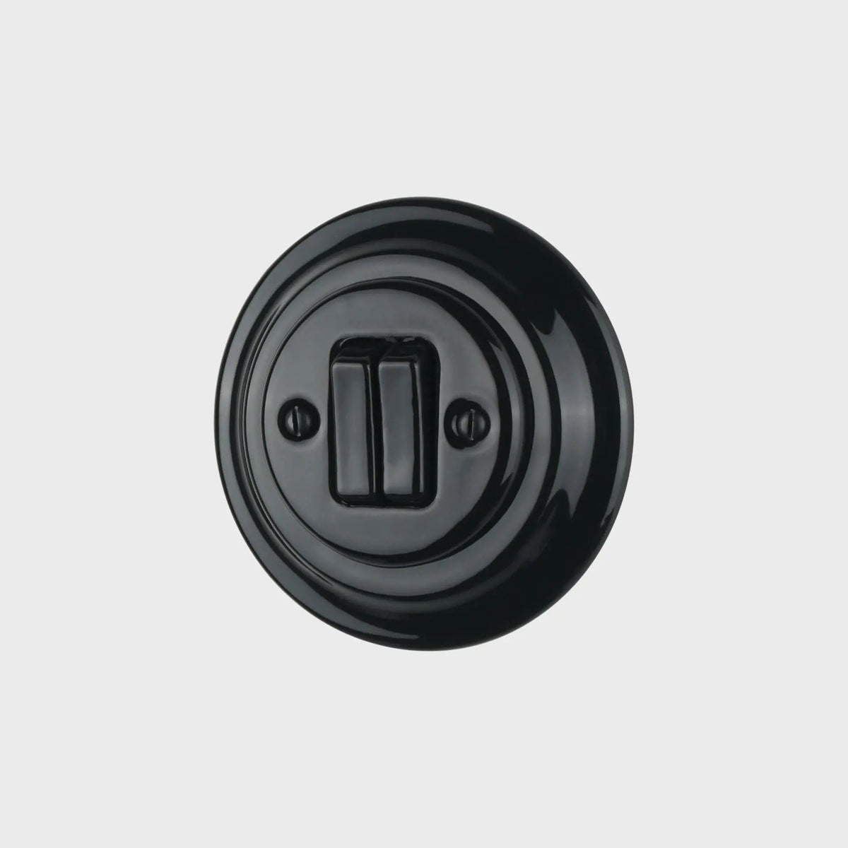 interrupteur double rond rond double céramique noire