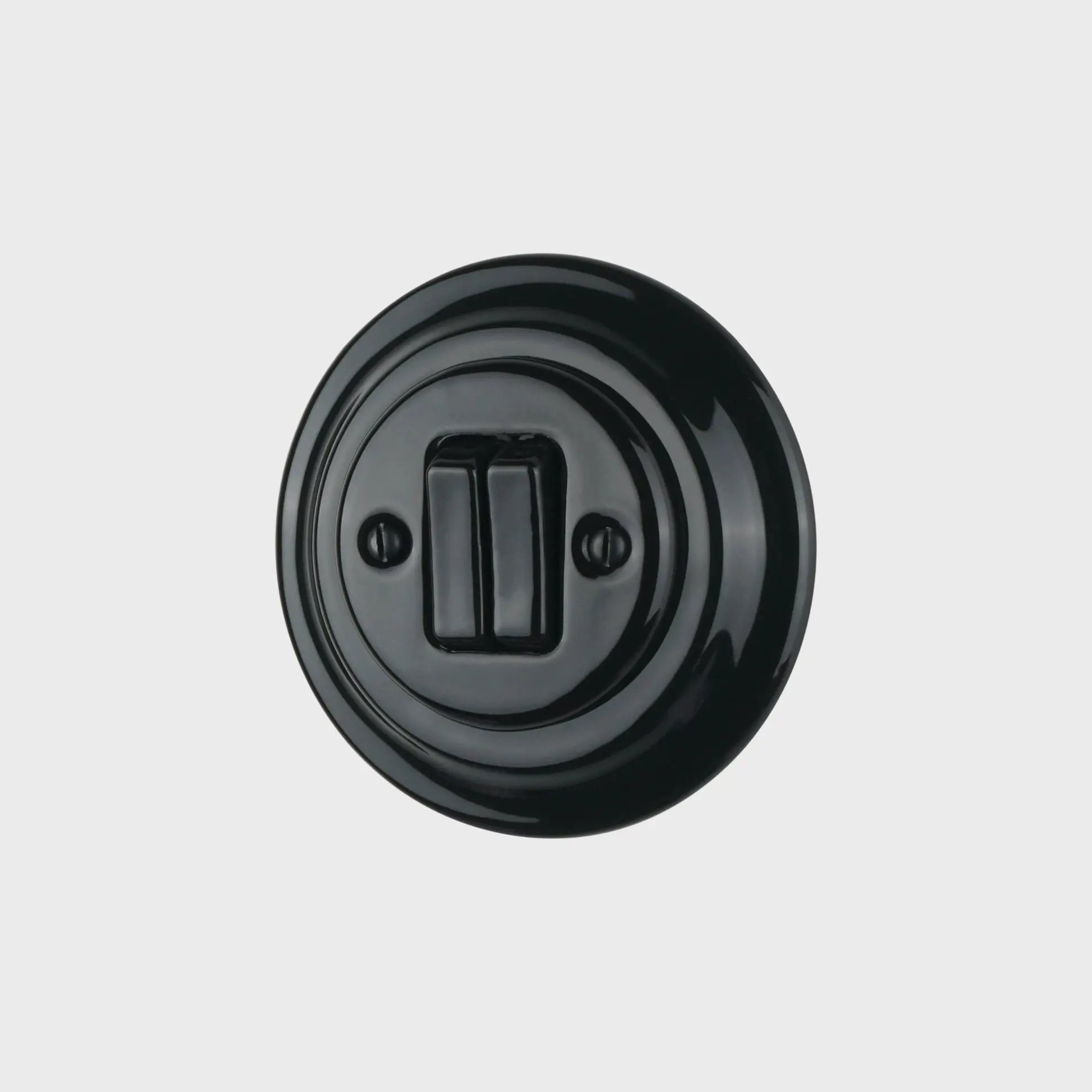 interrupteur double rond rond double céramique noire