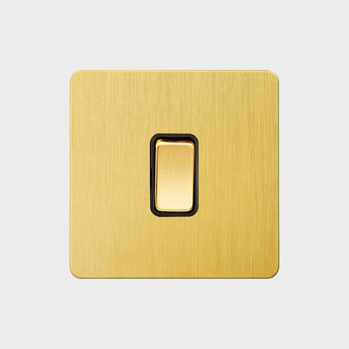 interrupteur bouton plat simple laiton brossé